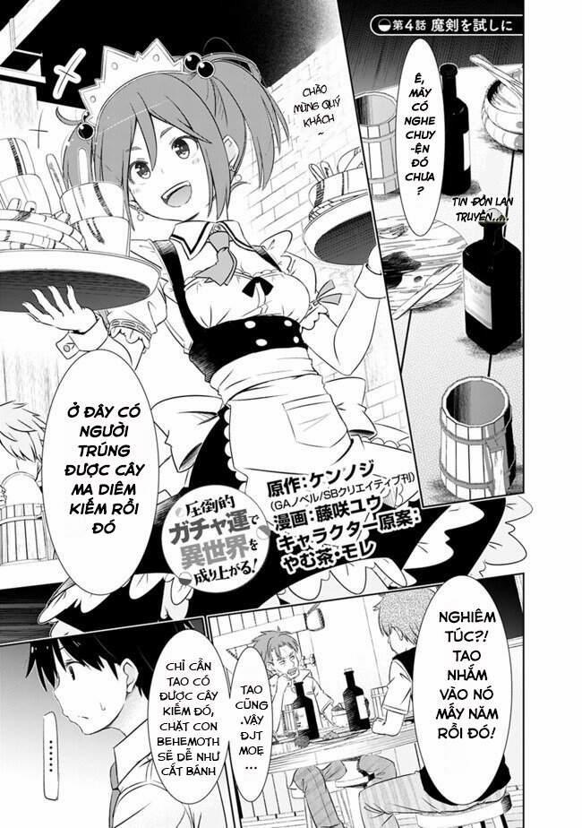 Attouteki Gacha Un De Isekai O Nariagaru! 4 trang 1
