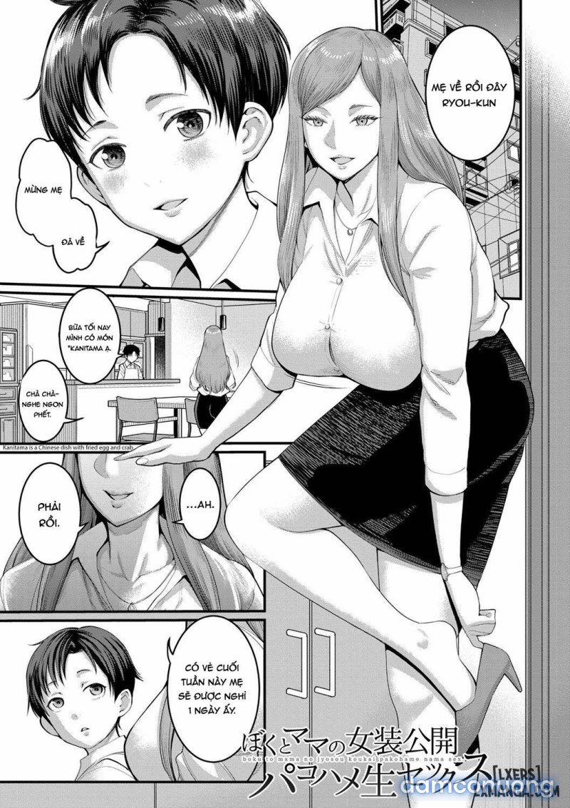 Boku to Mama no Josou Koukai Pakohame Nama Sex 1 trang 1