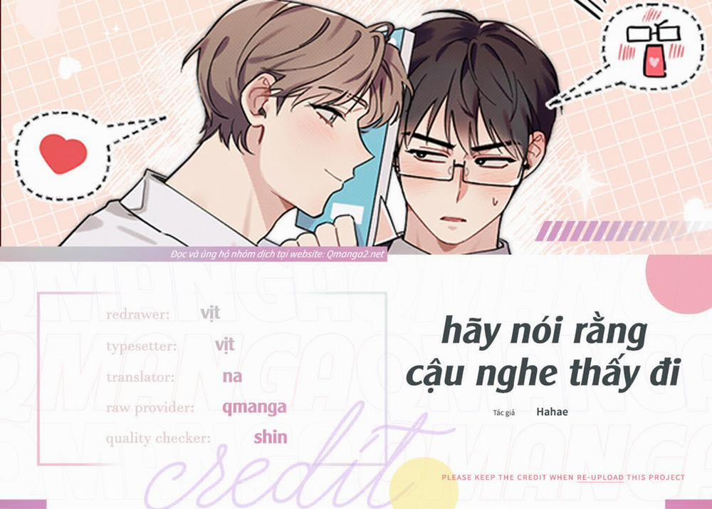 Hãy Nói Rằng Cậu Nghe Thấy Đi 1 trang 0